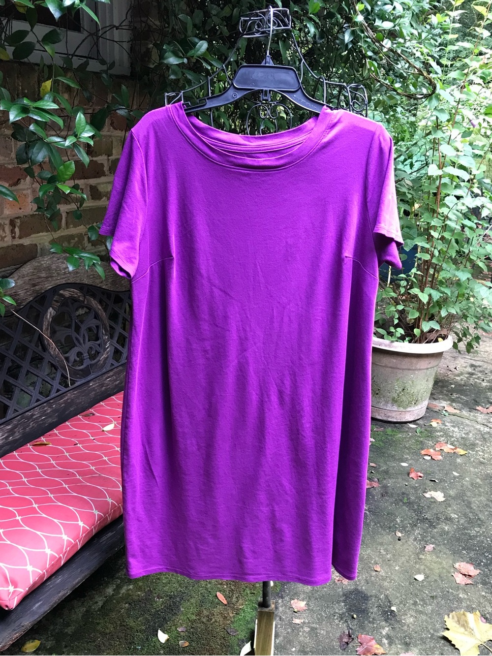 Ava & Viv- PURPLE COTTON KNIT SHIFT DRESS- Size 1X- EUC